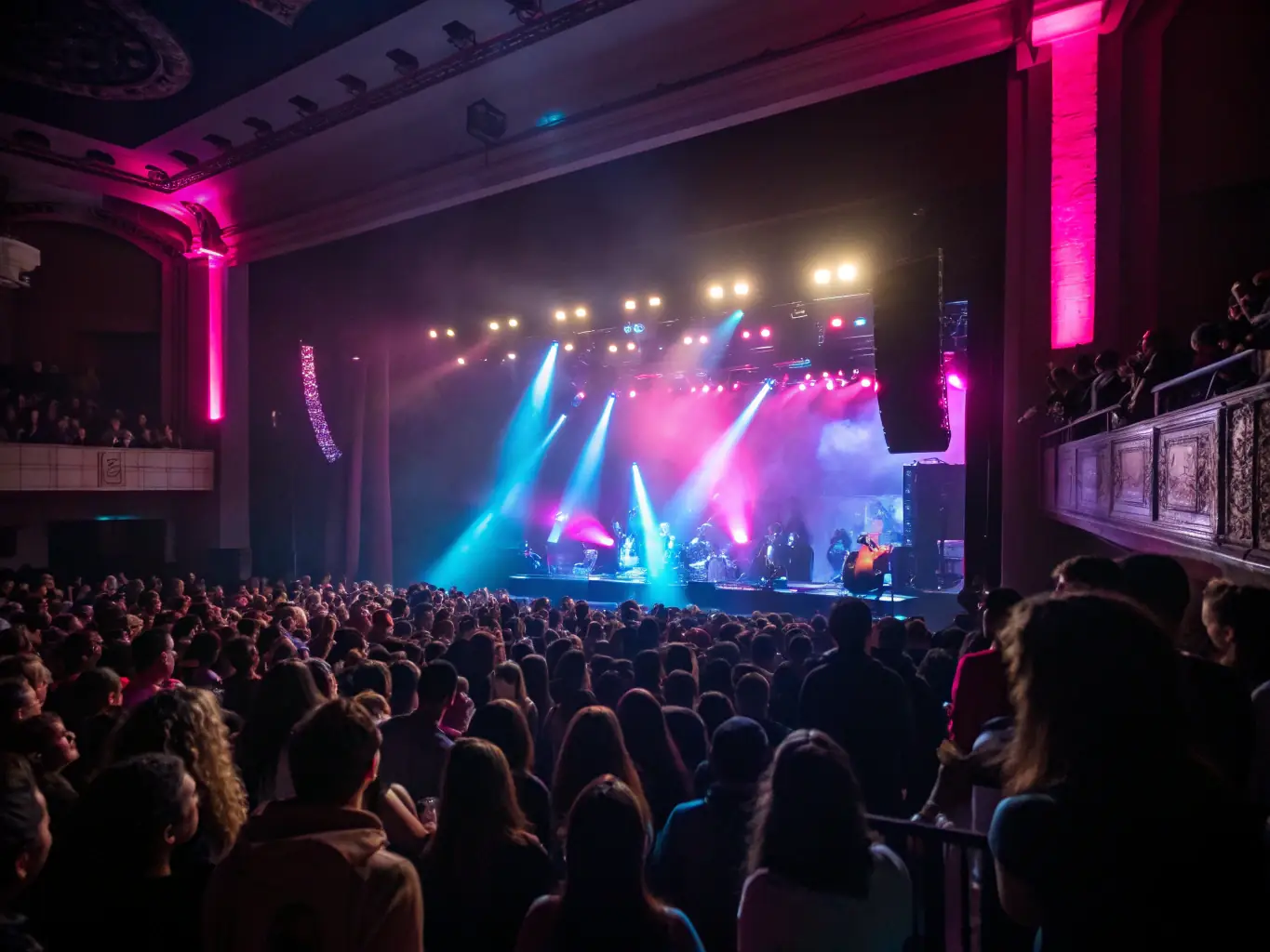 A dynamic image of a live performance, showcasing artists on stage with engaging lighting and sound, representing the performance opportunities facilitated by ASS NUCLEAR ZONE.
