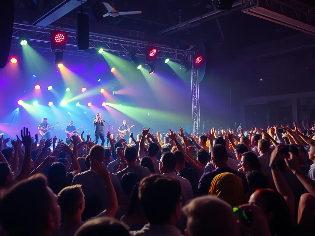 A vibrant scene from a live performance supported by ASS NUCLEAR ZONE, capturing the energy and cultural impact of the organization's work.